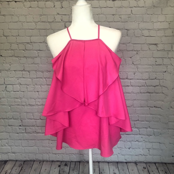 Tops - Jade melody tam pink ruffle tank